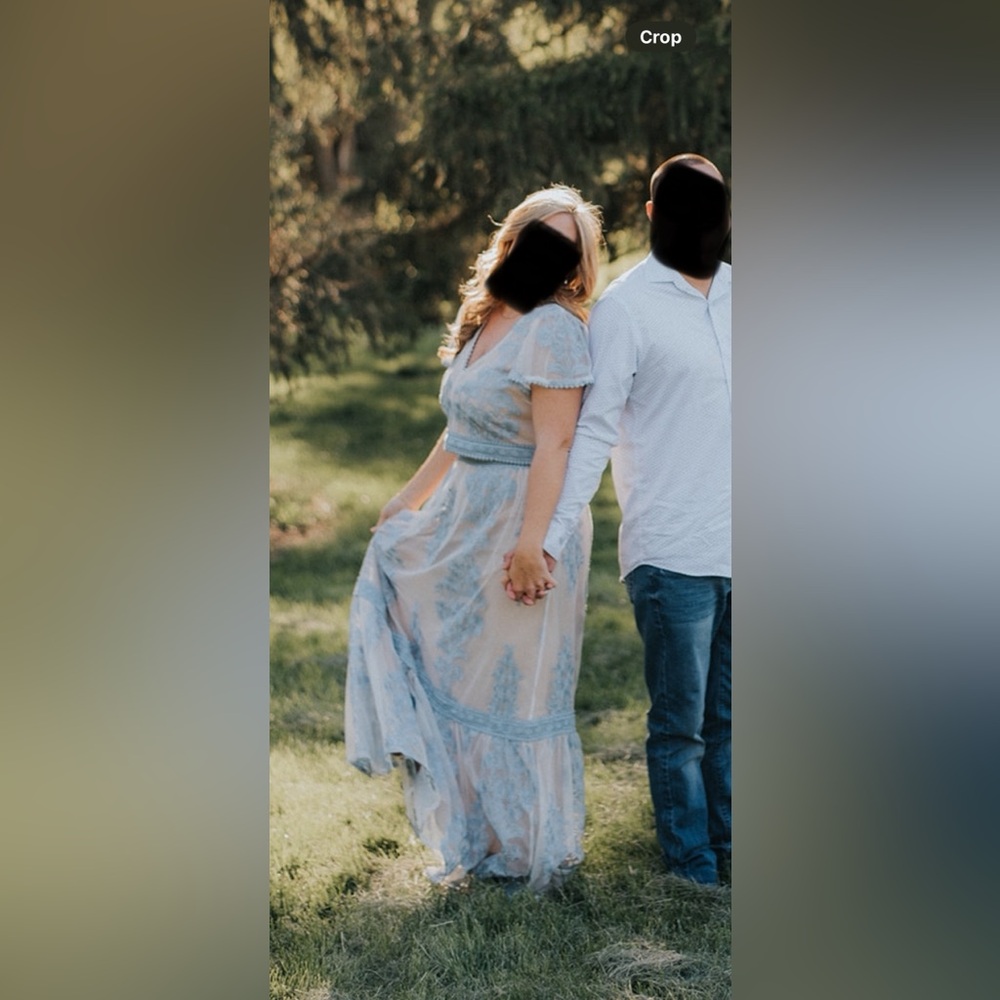 Elegant Blue Lace Women two piece set